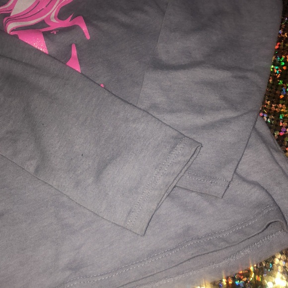 Children Place Love Unicorn Gray Girls Top - Picture 8 of 13